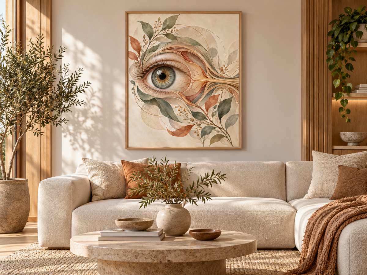 Quadro Anatomia do Olho com Folhagens