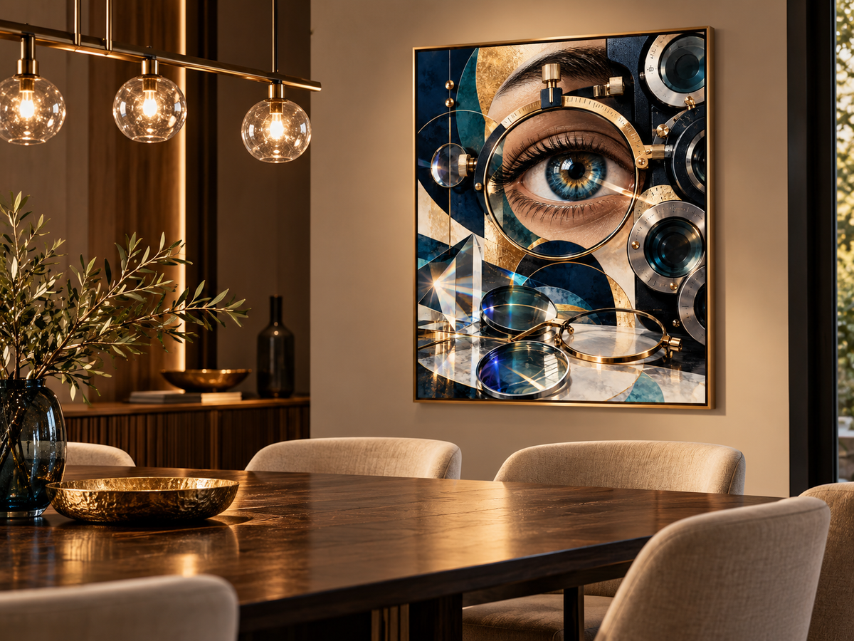 Quadro Exame de Vista e Óptica