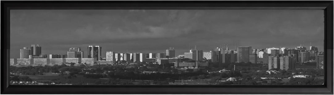 Quadro Pronto Bruno Castro Brasília Panorâmica2 Série BSB P&B 103X33