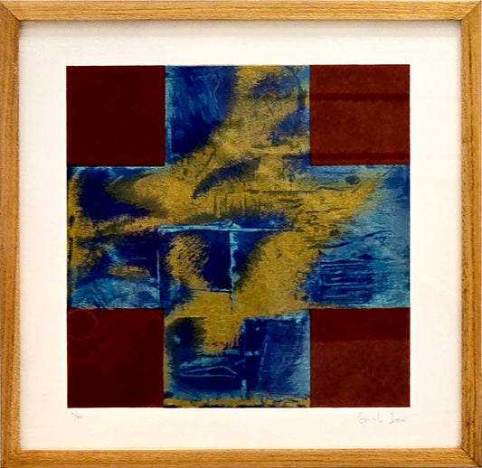 Quadro pronto com gravura assinada cruz 3/50 36,5x35  - Gonçalo Ivo