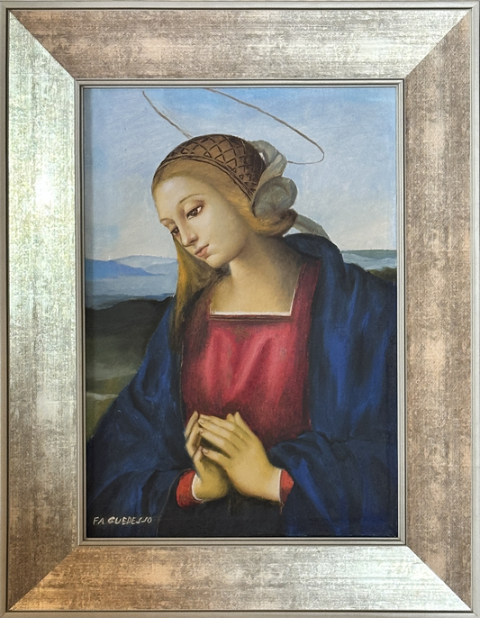 Quadro Original Arte Sacra Madona – Fa Guedesso – Quadro Pronto 41x33,5 cm