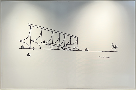 Quadro Pronto com Gravura Assinada - Tela Palácio Do Planalto (Oscar Niemeyer) 100X150