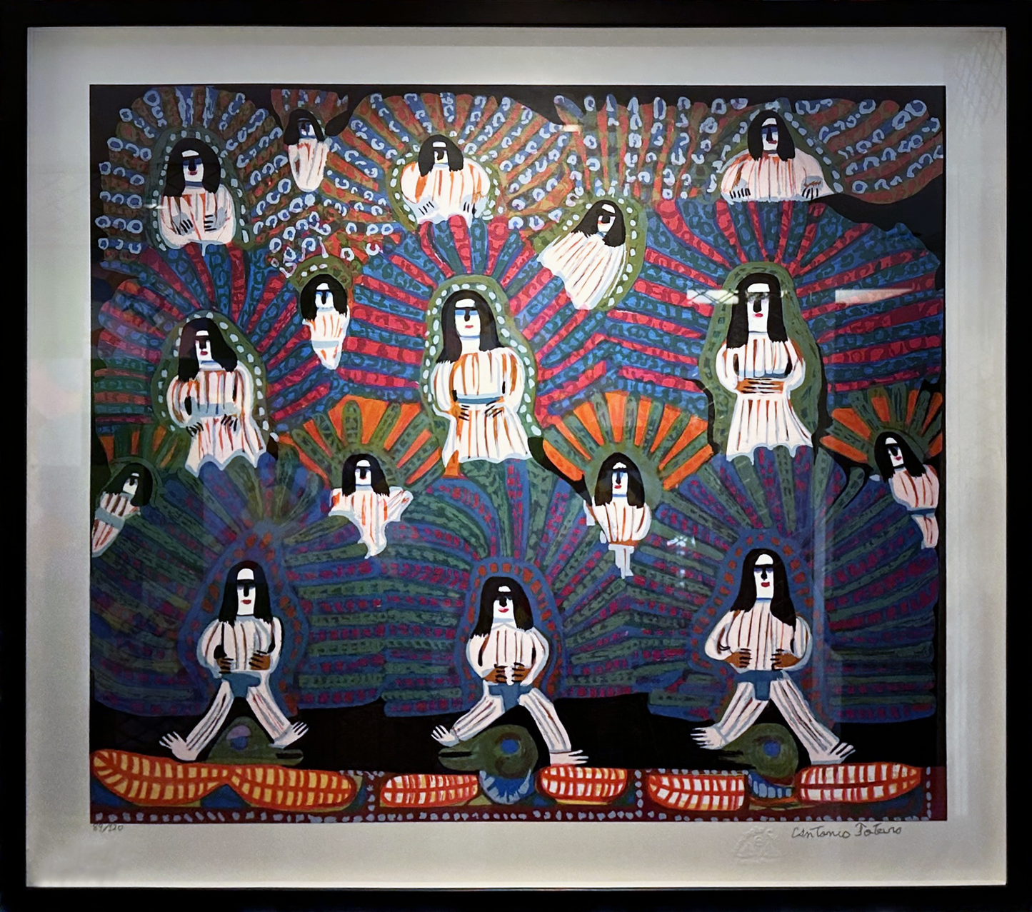 Quadro Antônio Poteiro Pronto com Gravura Assinada - 73X83cm 89/120