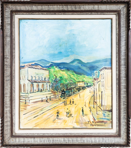 Quadro pronto (ORIGINAL) - Tela Paisagem (Tadashi Kaminagai) 92x81