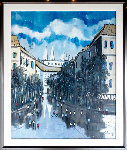 Quadro Pronto (ORIGINAL) Tela rua e prédios ( Sylvio Pinto) 63x74