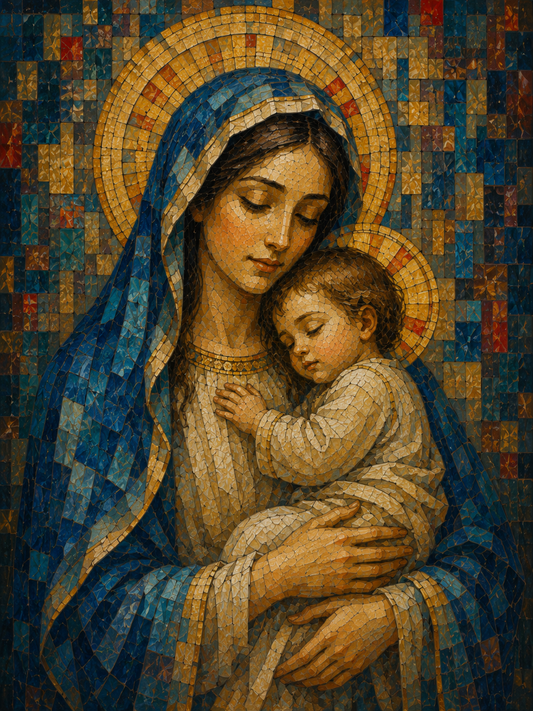 Quadro Virgem Maria e Menino Jesus