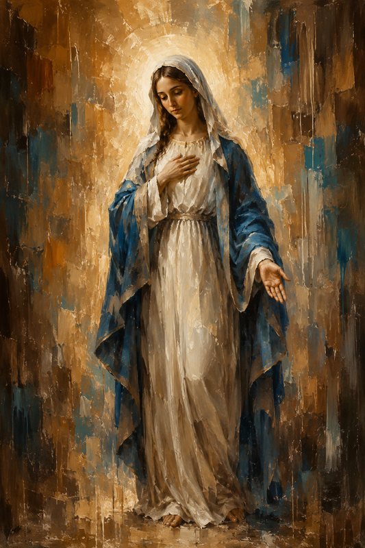 Quadro Virgem Maria em Gesto de Acolhimento