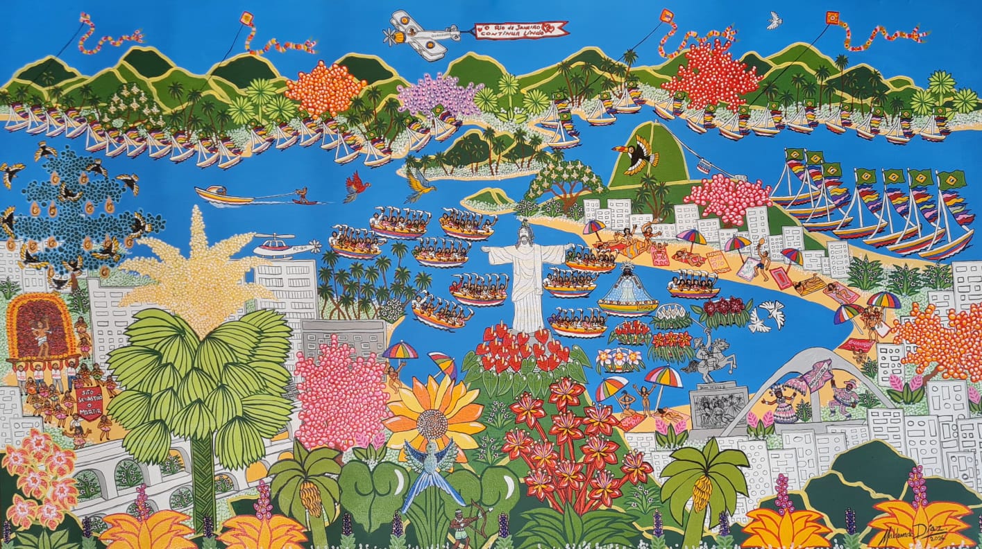 Quadro Original O Rio de Janeiro Continua Lindo de Ramón Maldonado Díaz 80,5x140 cm