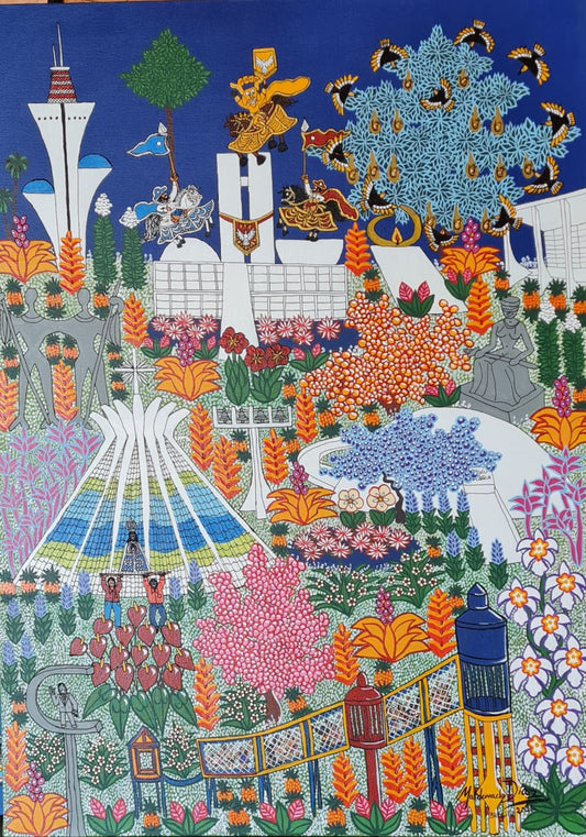 Quadro ORIGINAL | Meu Amor Brasília | (Ramón Maldonado Díaz) Acrílico sobre Tela 92 x 66,5 cm