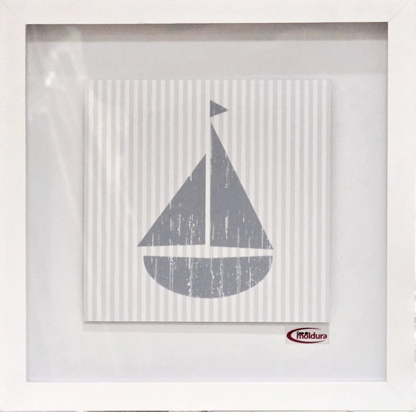 Quadro Intantil O Barquinho 23,5 CM x 23,5 CM Para Decoração