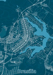 Quadro Mapa de Brasília De Parede