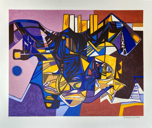 Gravura assinada Burle Marx Abstrato PI 70x80