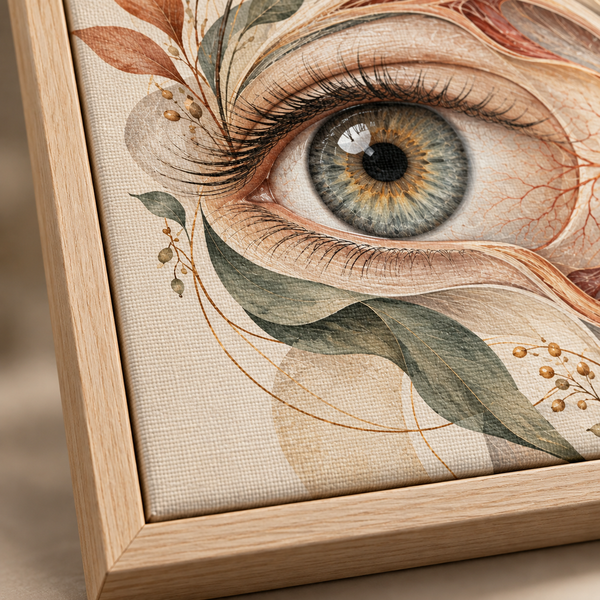 Quadro Anatomia do Olho com Folhagens